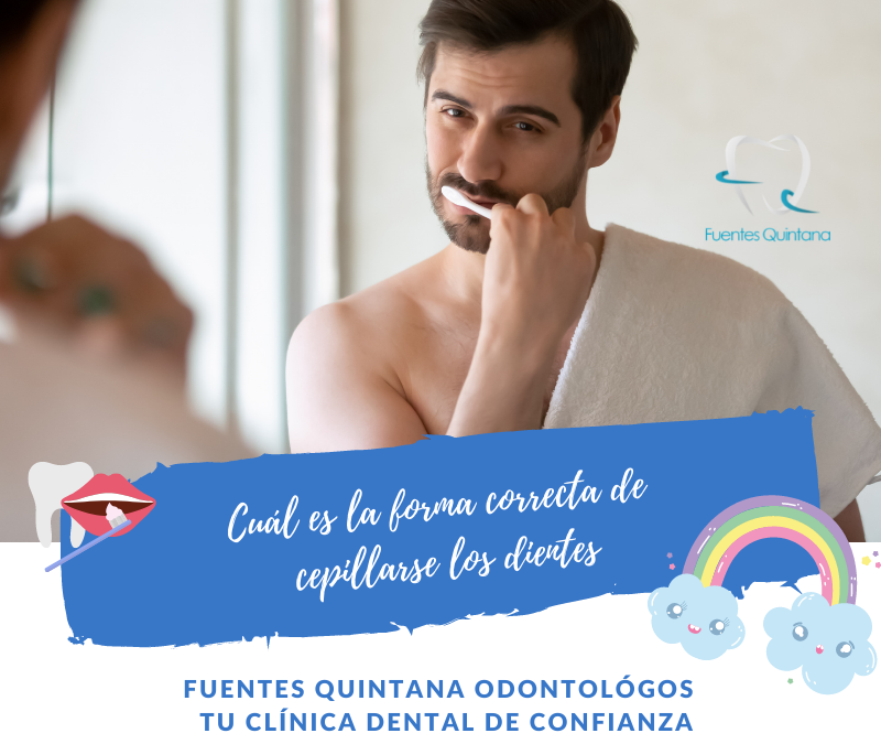 cuáll es la forma correcta de cepillarse los dientes